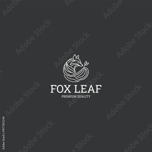 Fox leaf logo template vector illustration design