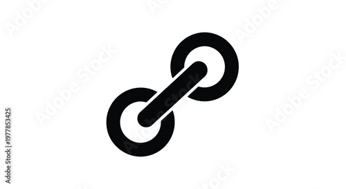 Minimalist vector graphic design showing a simple black link icon representing internet connectivity or digital network connections for modern website user interface development and creative projects