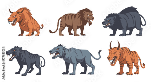 Six different animal species profiles.