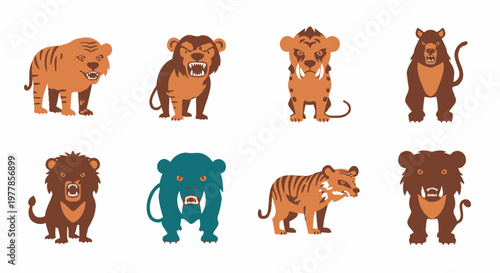 Collection of various cartoon animal characters.