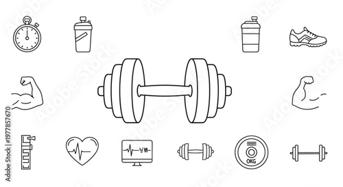 Dumbbell Fitness Gym Equipment Exercise.
