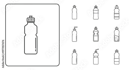 Detailed drawing of a water bottle.
