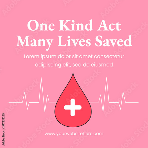 World Blood Donor Day Social Media Flat Cartoon Hand Drawn Illustration Background