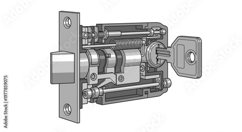 Detailed view of a door lock.