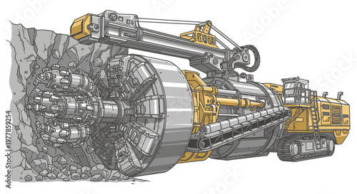 Large tunnel boring machine equipment.