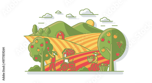 Man in red overalls working outdoors.