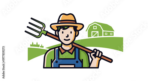 Man Wearing Blue Overalls and Hat.