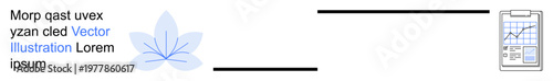 Business analytics, growth tracking, data presentation, mobile statistics, financial trends, digital tools. A flower icon leading to a smartphone screen displaying charts. Growth tracking