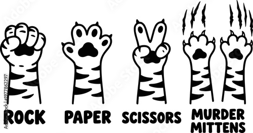 Rock paper and scissors SVG, Murder mittens SVG