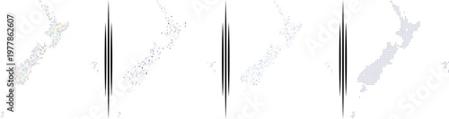 Modern square shape dot pattern New Zealand vector infographic political map design