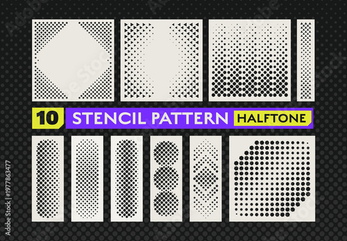 Halftone Stencil Patterns with Geometric Shapes