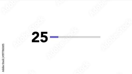 30 Seconds Counter Minimal Loading Progress Bar with Percentage Indicator