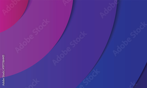 Abstract paper cut background with purple and blue concentric circles, modern geometric vector illustration with layered shadow effects, minimalist colorful wallpaper for web design