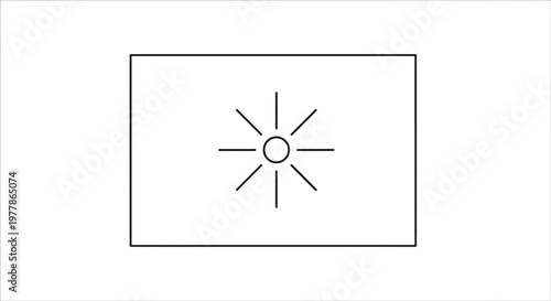 Minimalist Sunburst Icon on White Background