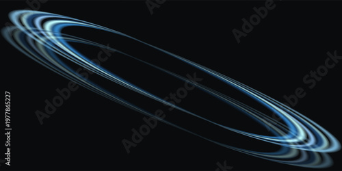 Blue neon ring. Glowing circle. Glow effect. Round light frame. abstract light lines of movement and speed. Abstract light lines of movement and speed. light blue ellipse.
