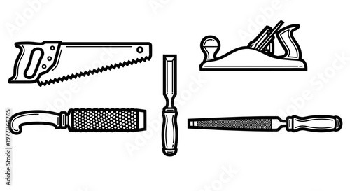 Hand tools for woodworking and carpentry.