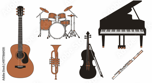 Musical instruments for orchestra performance.