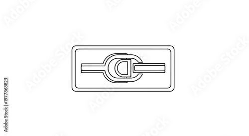 Minimalist Line Art Icon of a Buckle, Simple Vector Symbol for Fashion and Accessories