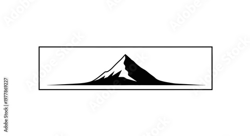 Minimalist Black and White Mountain Peak Silhouette Logo Design