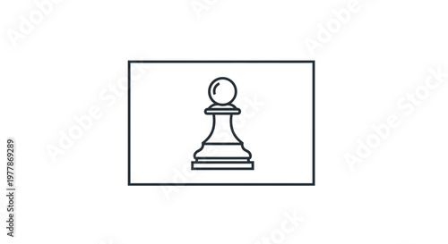 Minimalist chess pawn icon on a white background, representing strategy and decision making