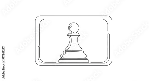 Minimalist Chess Pawn Icon on Screen - Strategy and Game Concept