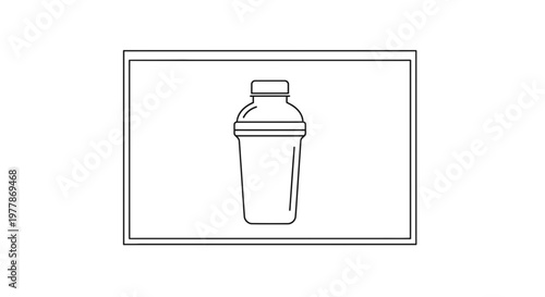 Cocktail Shaker Icon, Bar Tool, Drink Mixer, Simple Line Art