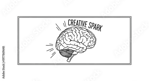Creative Spark Brain Illustration - Idea Generation and Innovation Concept