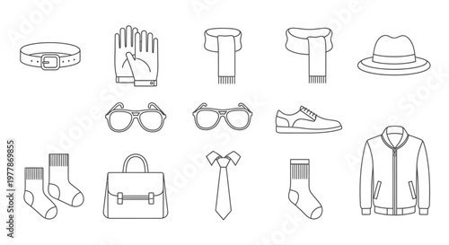 Mens clothing and accessories collection.