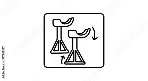 Car Jack Stands Icon: Adjustable Height and Rotation for Vehicle Support