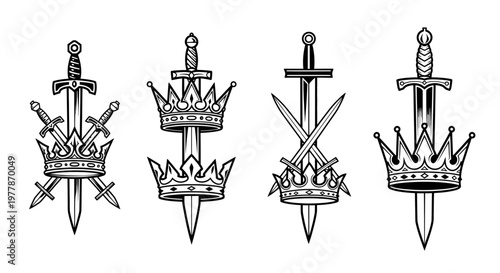 Swords and crowns with crossed blades.