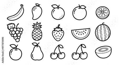 Variety of Fresh Fruit Illustrations 3.