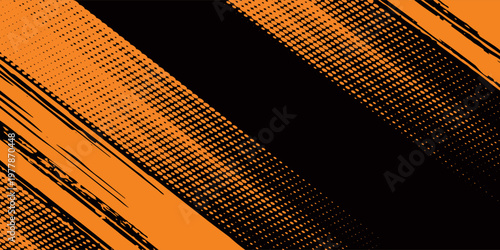 orange black brush Car sticker wrap pattern banner abstract sporty lines black orange color combination grunge brush modern pattern racing motorsport design.vector illustration. eps 10
