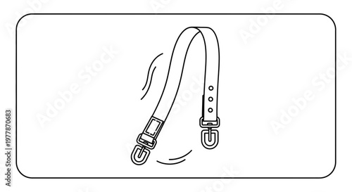 Adjustable Leather Strap with Metal Buckles, Isolated on White Background