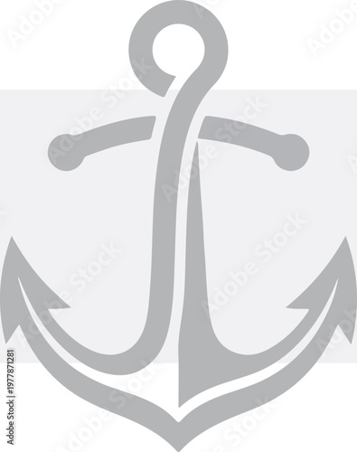 Gray Anchor Icon Symbol.