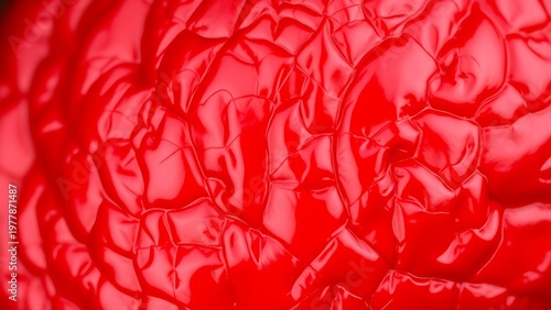 foray. Close-up of deep red wrinkled chili texture showing rich color variations and organic details. menu design, packaging mockups, designed for food delivery and cloud-kitchen brand materials.