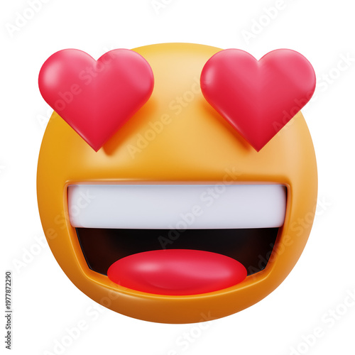 Konstfotografi 3D Love Heart Eyes Happy Emoji Icon
