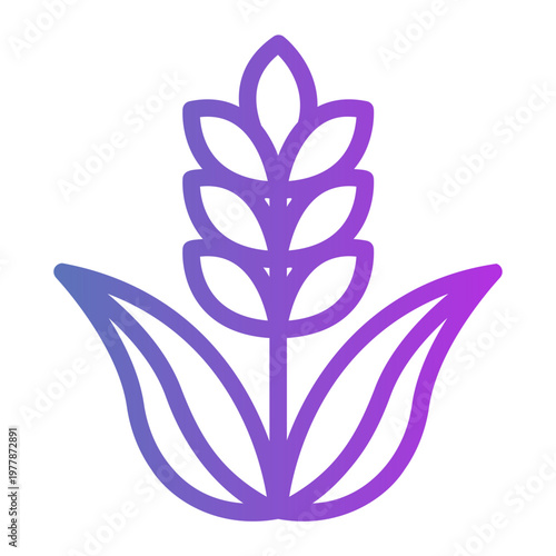 Organic wheat Line Gradient Icon