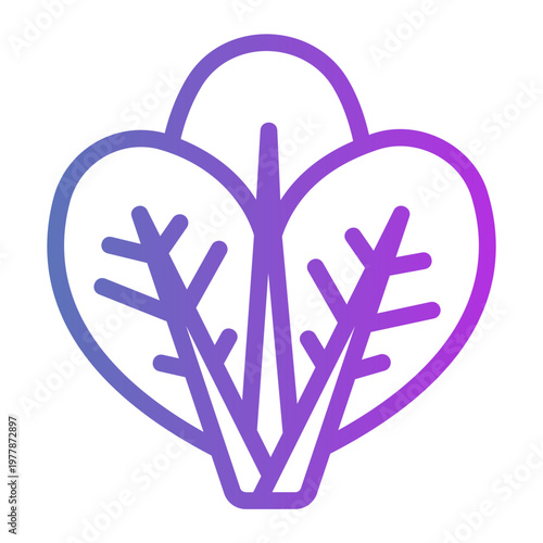 Organic spinach Line Gradient Icon