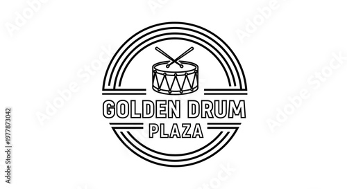 Golden Drum Logo Design.