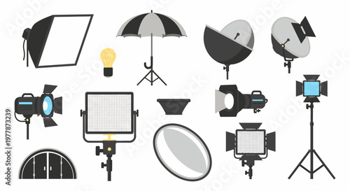 Studio lighting equipment for photography.