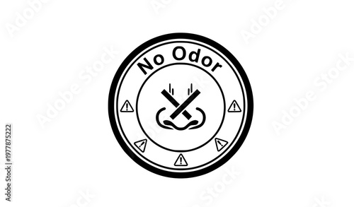A black and white vector graphic icon of a no odor sign