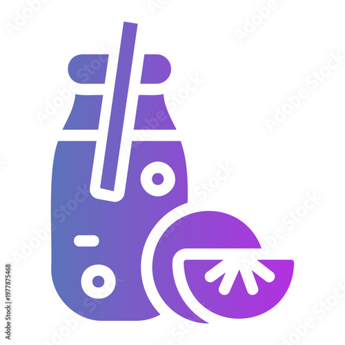 Juice bottle Line Gradient Icon