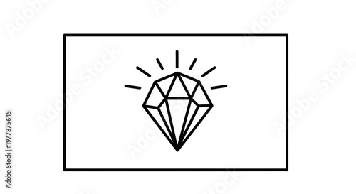 Sparkling Diamond Icon on White Background