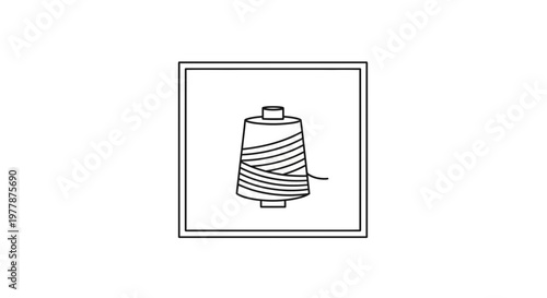 Spool of Thread Icon, Sewing, Crafting, Tailoring, Textile, DIY, Handmade, Simple Line Art