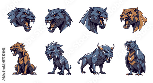 Collection of fantasy creature headshots and full bodies.