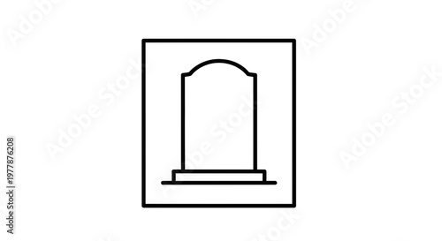 Simple outline icon of a tombstone with a rounded top, representing death and remembrance
