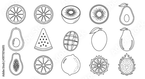 Variety of Fruit Illustrations Displayed 3.