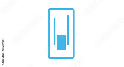 Simple Blue Icon of a Light Switch, Toggle Switch, Electrical Control Element