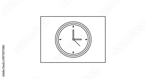 Simple clock face icon with hands pointing to 3:10, minimalist design