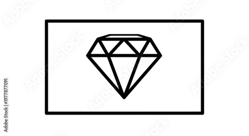 Simple Diamond Icon on White Background, Gemstone Symbol, Luxury and Value Concept